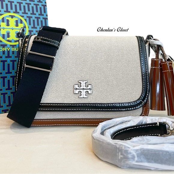 🔥NeW! Tory Burch Thea Canvas Convertible Bag - Picture 13 of 14